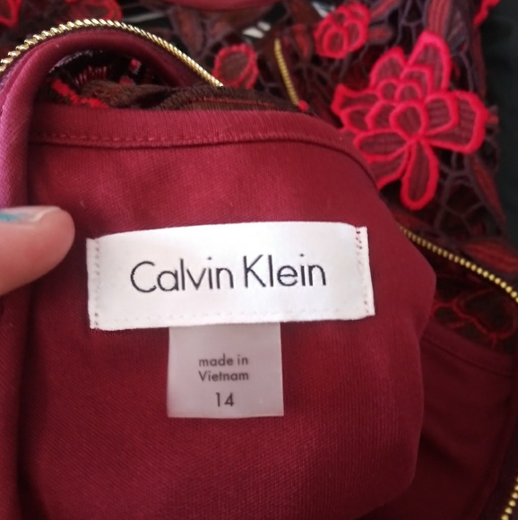Calvin Klein Dresses & Skirts - Calvin Klein Red Rose 🌹 Lace Dress